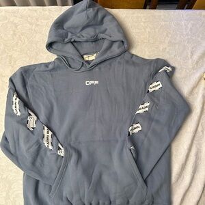 Off-White Gray Hoodie with White Accents